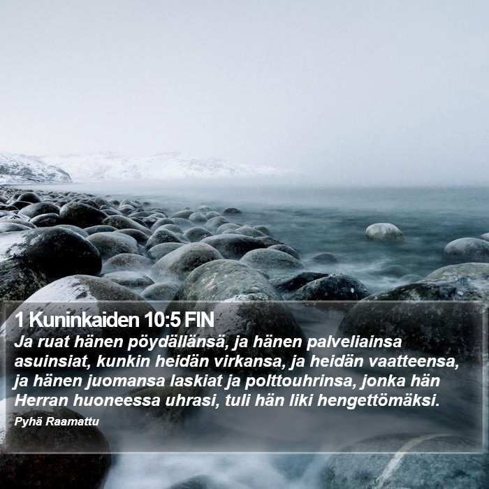 1 Kuninkaiden 10:5 FIN Bible Study