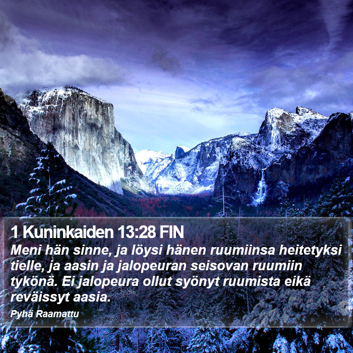 1 Kuninkaiden 13:28 FIN Bible Study