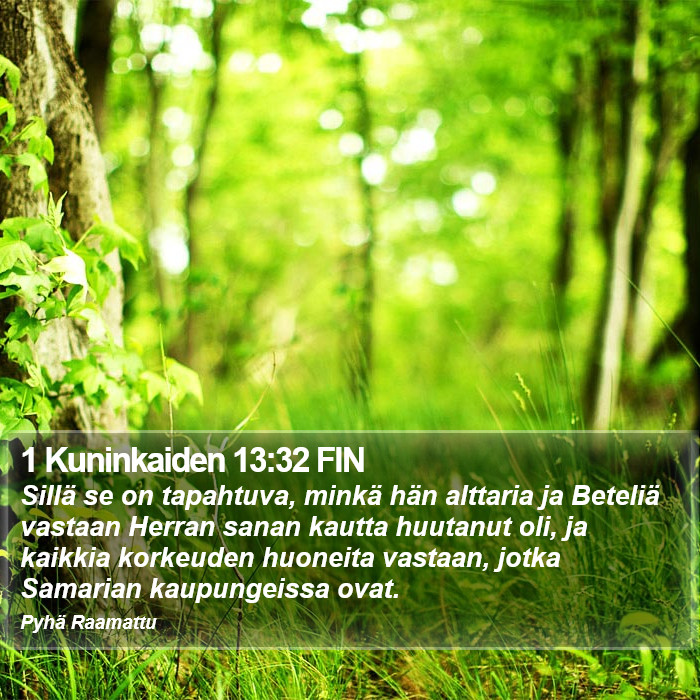 1 Kuninkaiden 13:32 FIN Bible Study