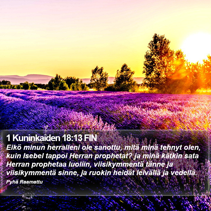 1 Kuninkaiden 18:13 FIN Bible Study