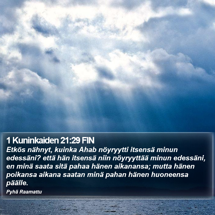 1 Kuninkaiden 21:29 FIN Bible Study
