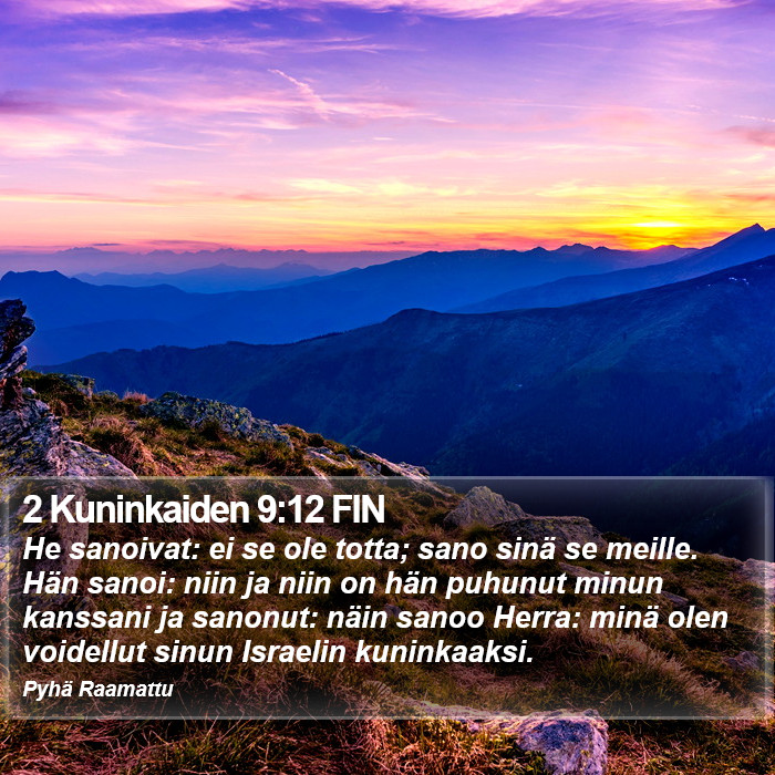 2 Kuninkaiden 9:12 FIN Bible Study