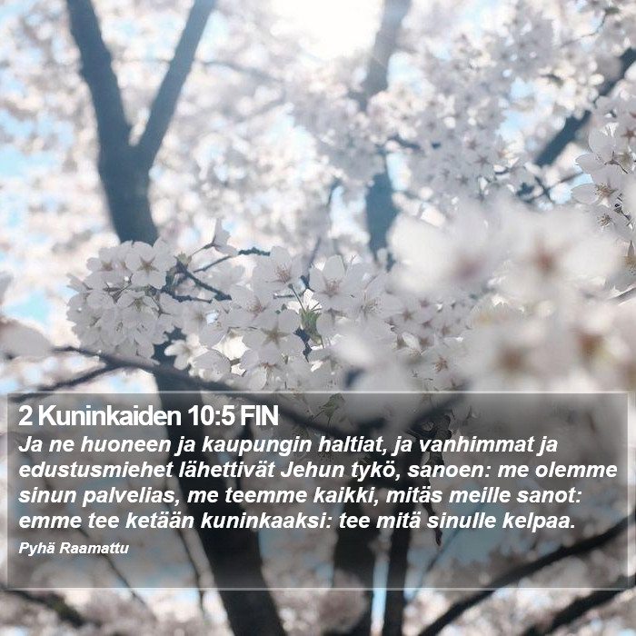 2 Kuninkaiden 10:5 FIN Bible Study