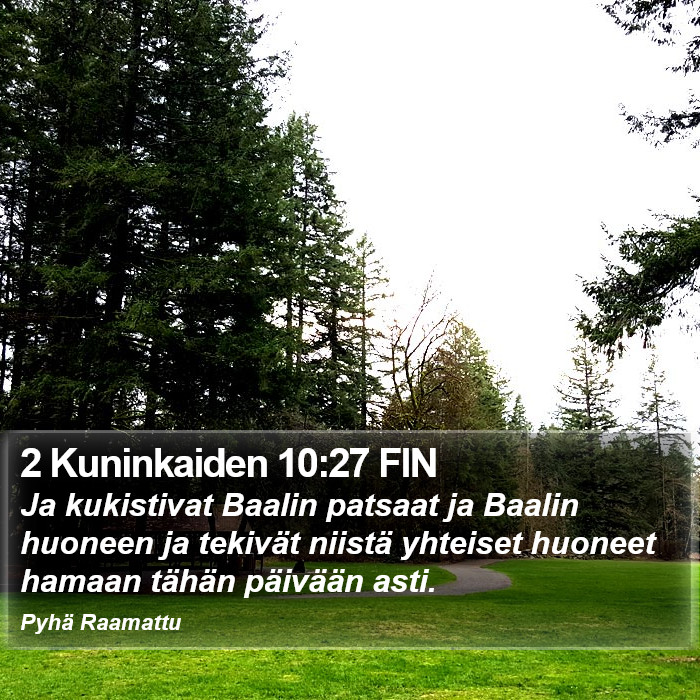 2 Kuninkaiden 10:27 FIN Bible Study