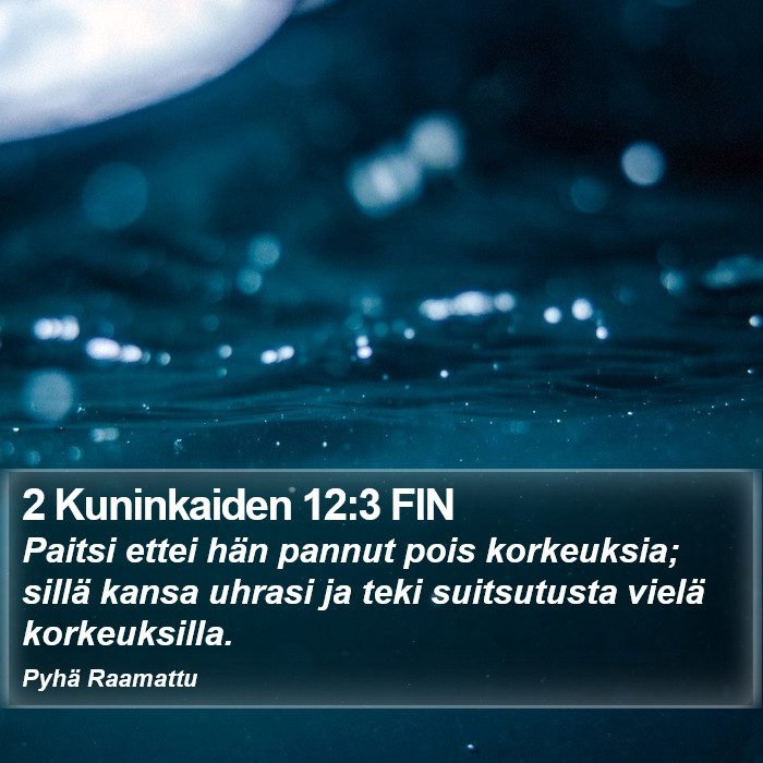 2 Kuninkaiden 12:3 FIN Bible Study