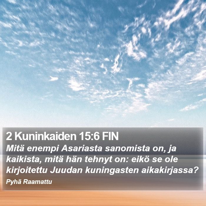 2 Kuninkaiden 15:6 FIN Bible Study