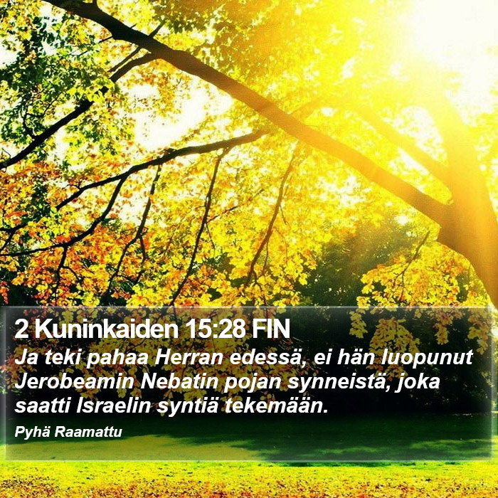 2 Kuninkaiden 15:28 FIN Bible Study