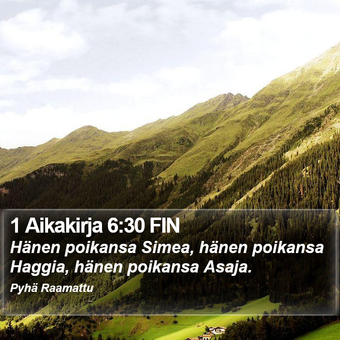 1 Aikakirja 6:30 FIN Bible Study