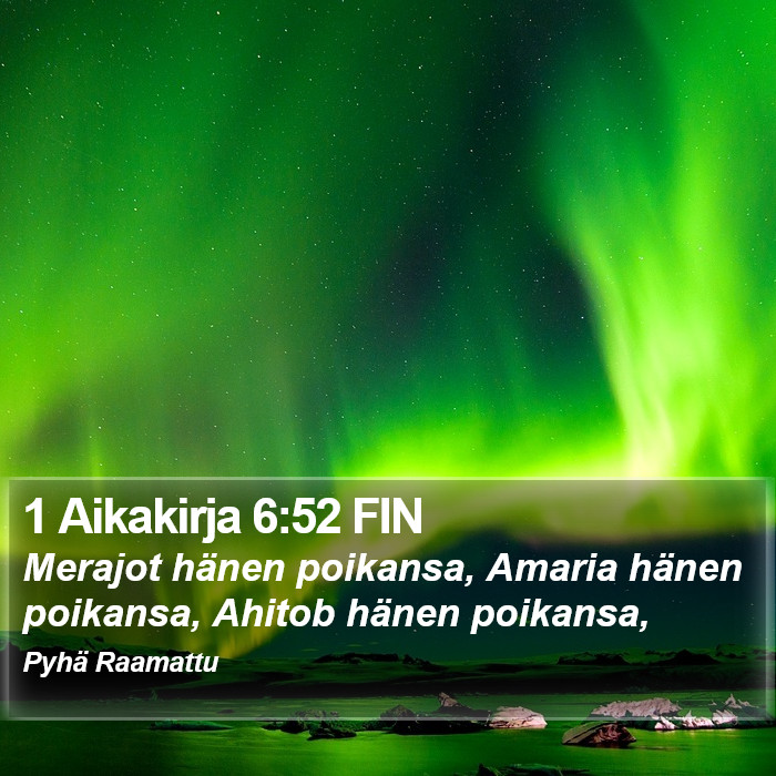 1 Aikakirja 6:52 FIN Bible Study