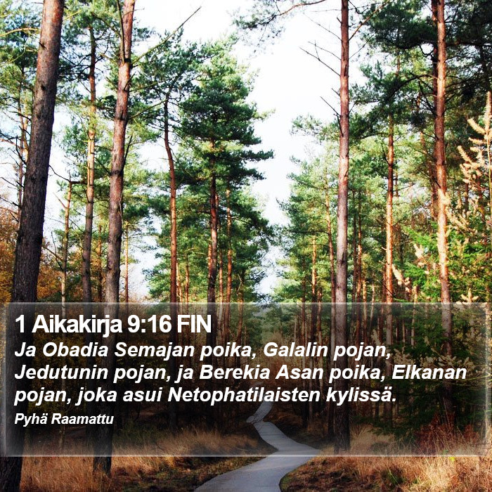 1 Aikakirja 9:16 FIN Bible Study