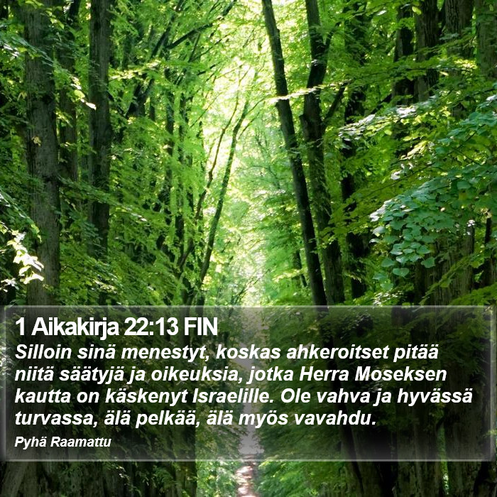 1 Aikakirja 22:13 FIN Bible Study