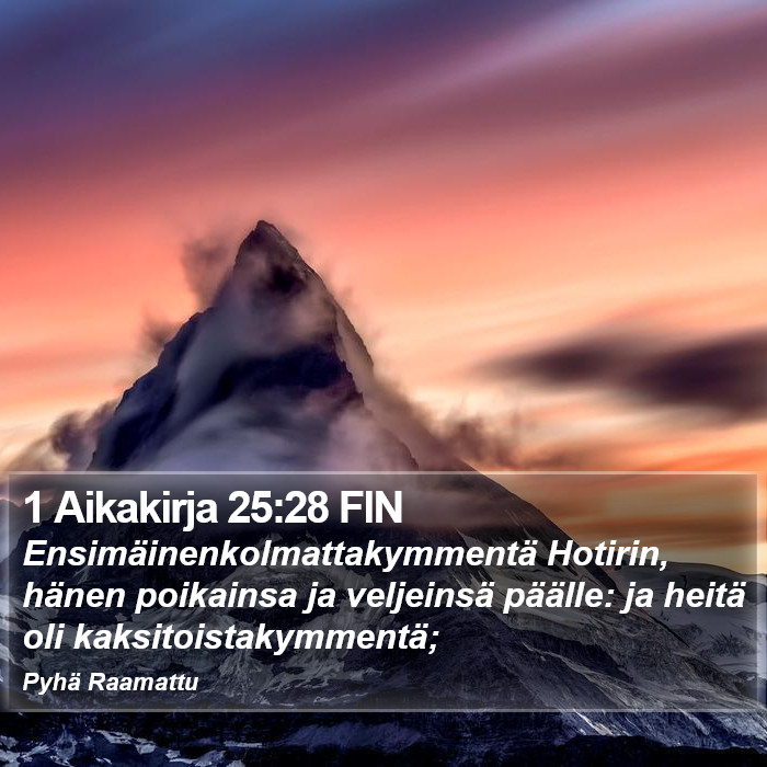 1 Aikakirja 25:28 FIN Bible Study