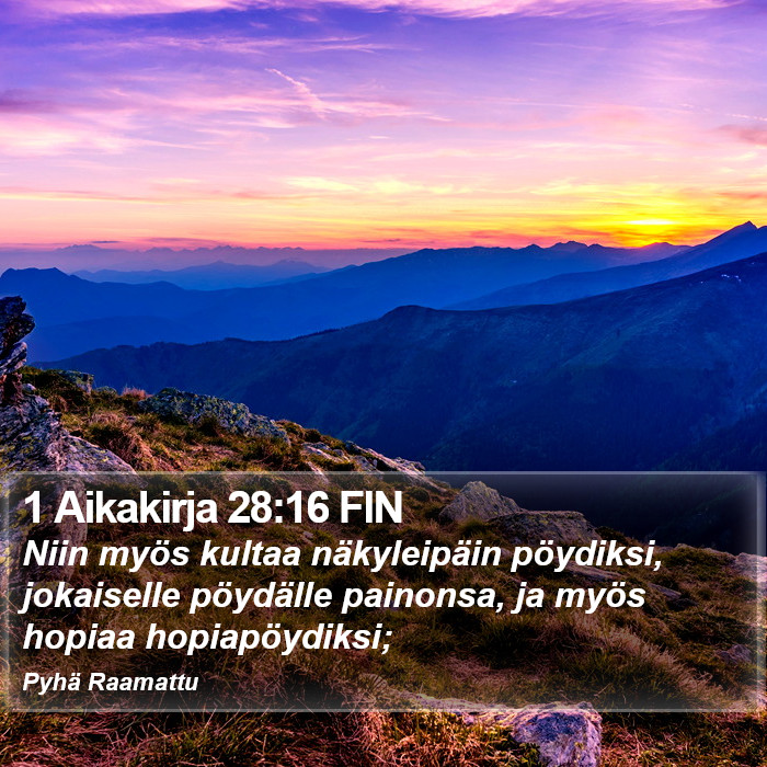 1 Aikakirja 28:16 FIN Bible Study