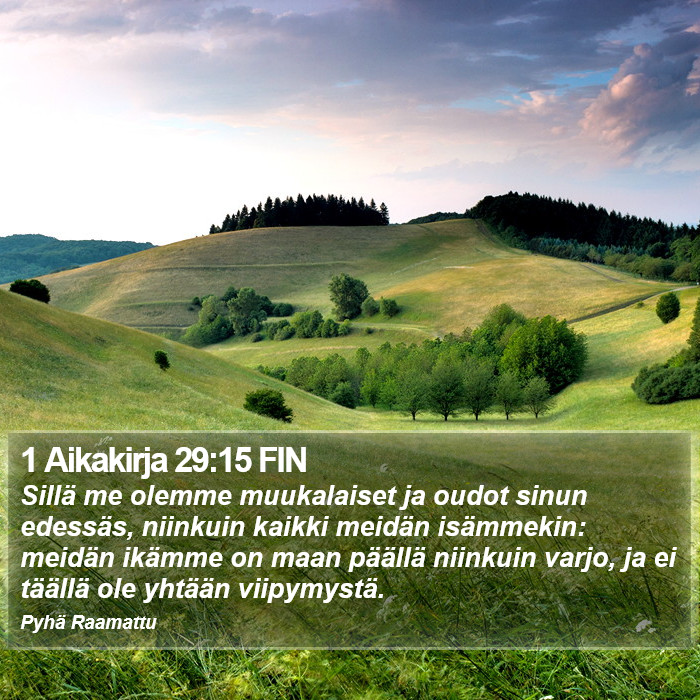1 Aikakirja 29:15 FIN Bible Study