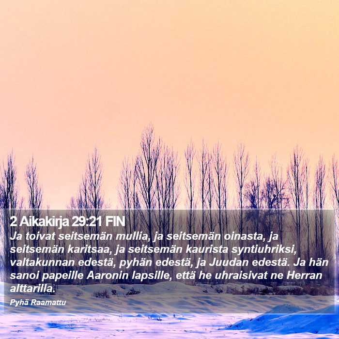 2 Aikakirja 29:21 FIN Bible Study
