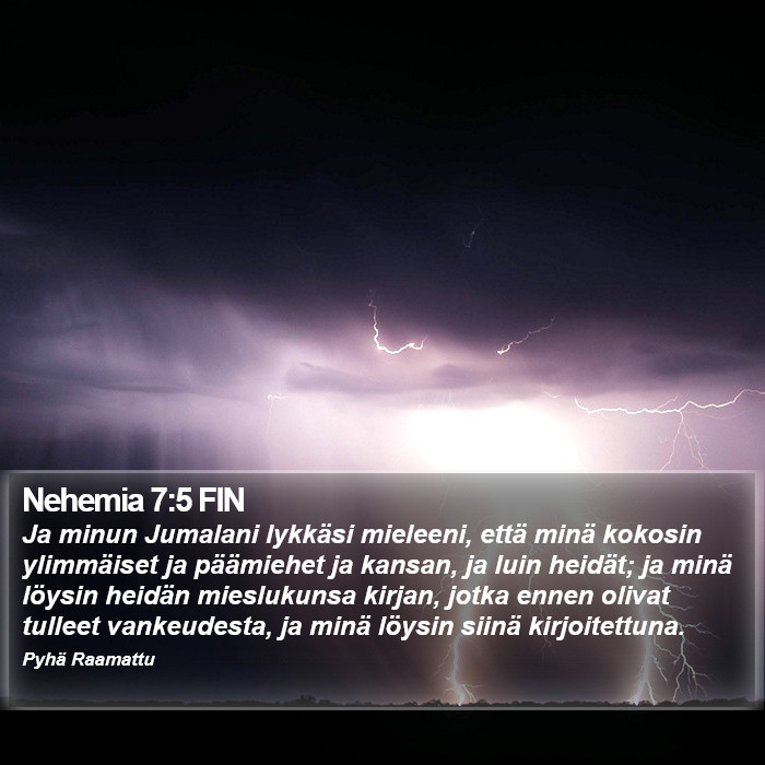 Nehemia 7:5 FIN Bible Study