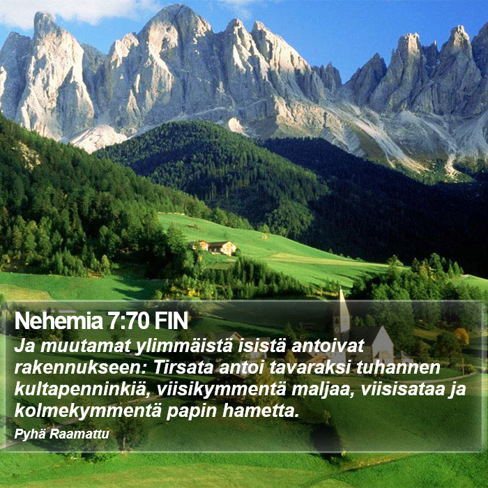 Nehemia 7:70 FIN Bible Study