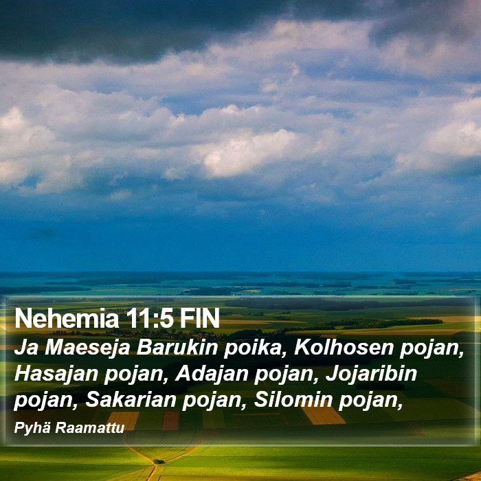 Nehemia 11:5 FIN Bible Study