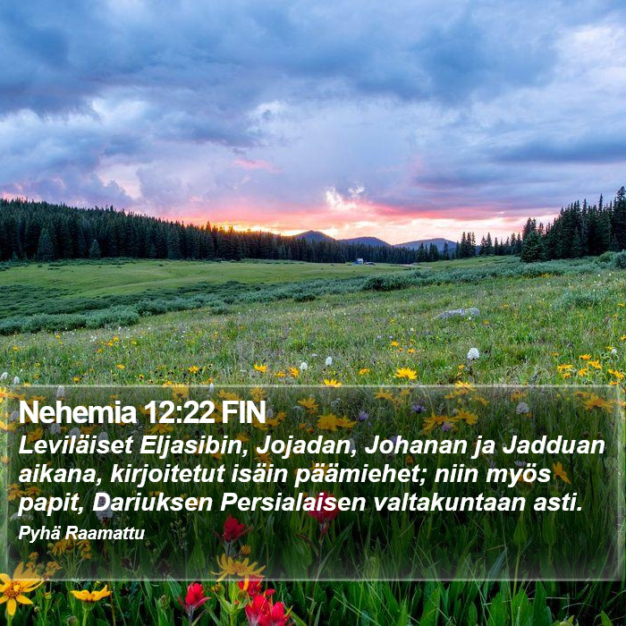 Nehemia 12:22 FIN Bible Study