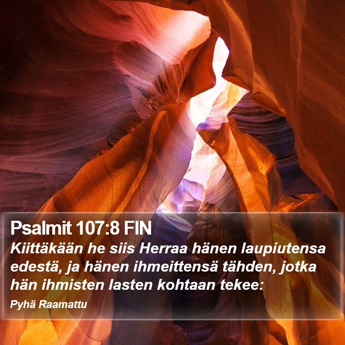 Psalmit 107:8 FIN Bible Study