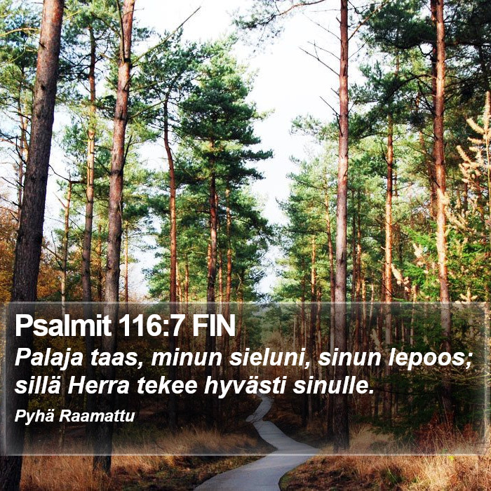 Psalmit 116:7 FIN Bible Study