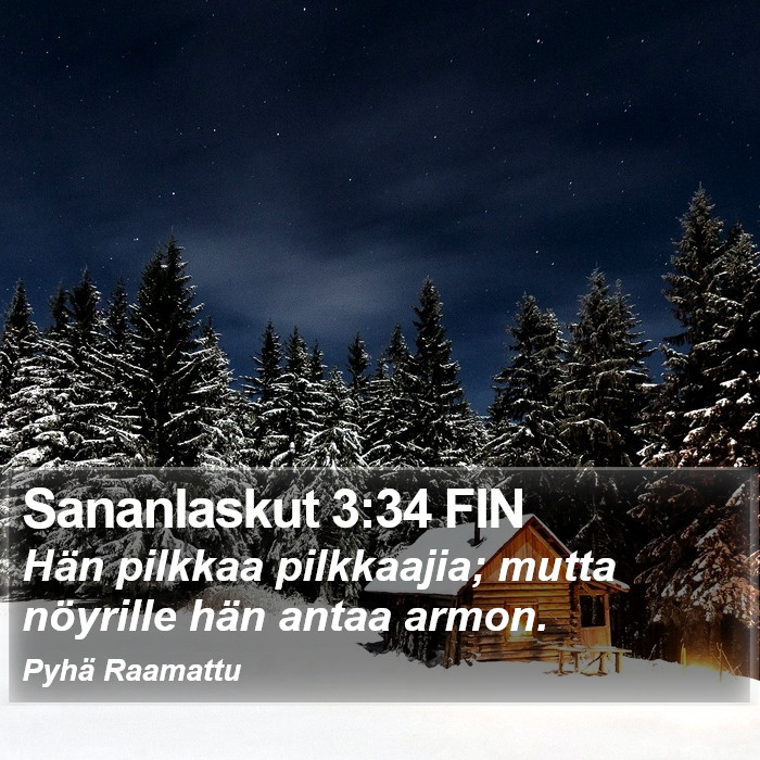 Sananlaskut 3:34 FIN Bible Study