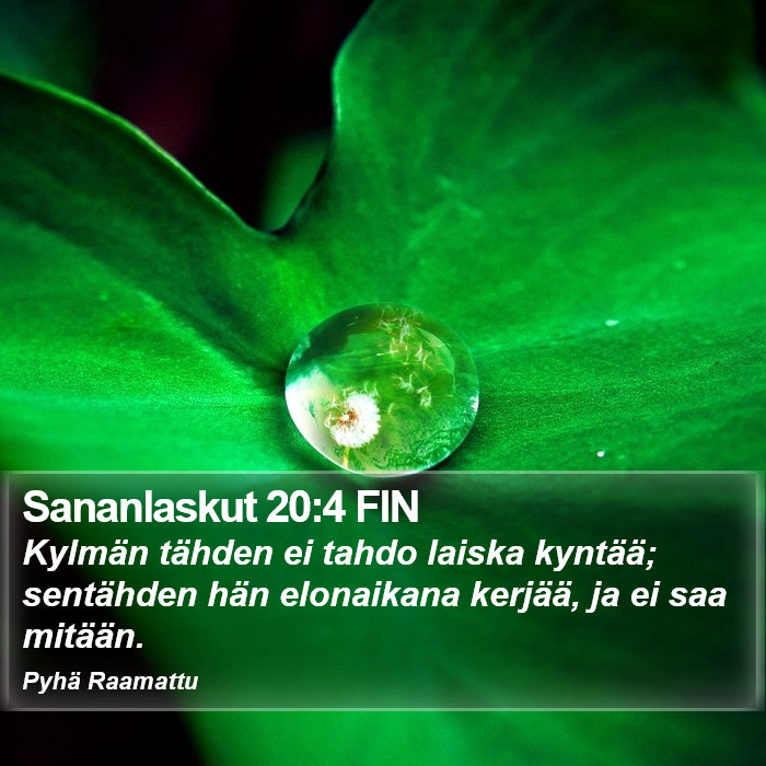 Sananlaskut 20:4 FIN Bible Study