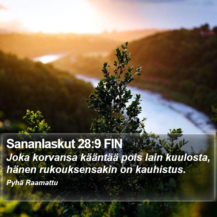 Sananlaskut 28:9 FIN Bible Study