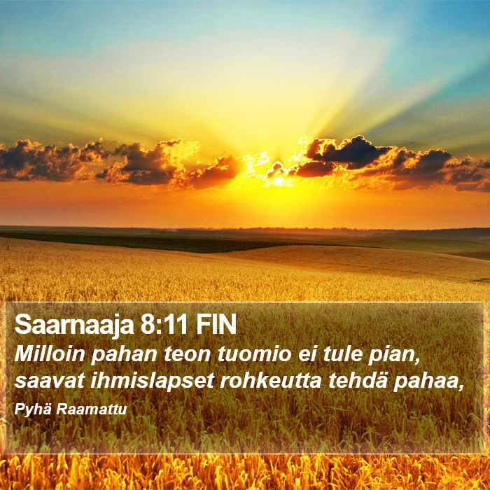 Saarnaaja 8:11 FIN Bible Study