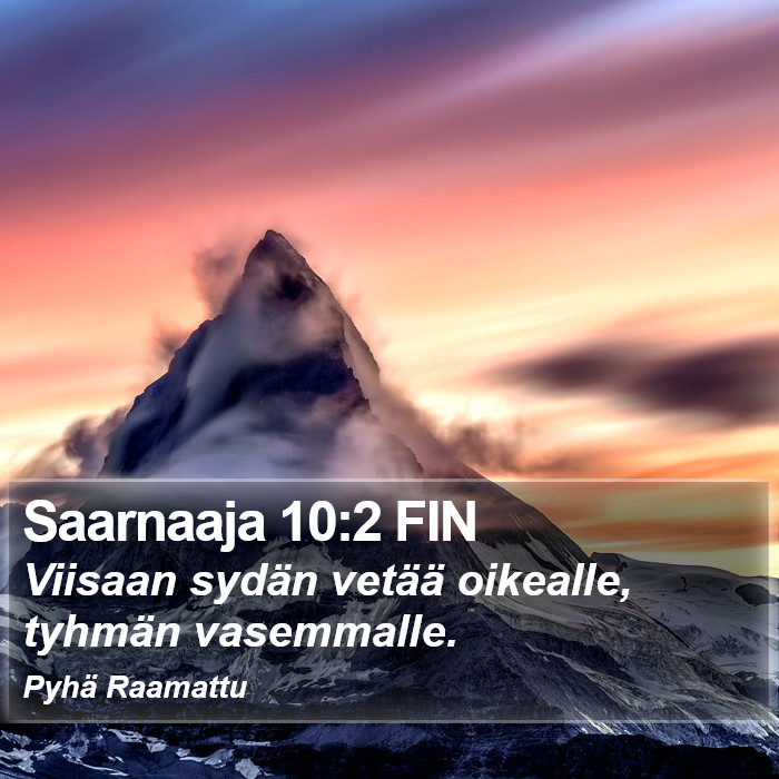 Saarnaaja 10:2 FIN Bible Study