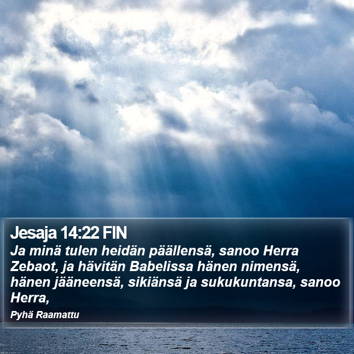 Jesaja 14:22 FIN Bible Study