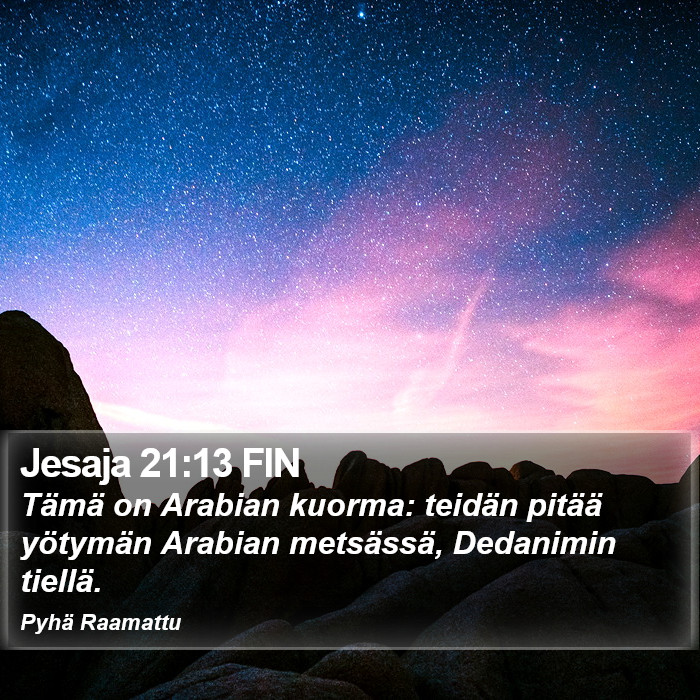 Jesaja 21:13 FIN Bible Study