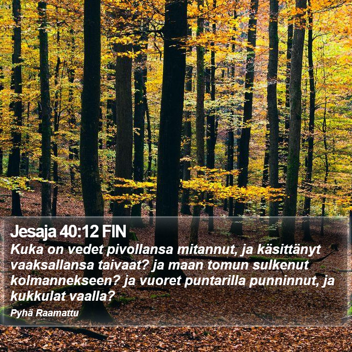 Jesaja 40:12 FIN Bible Study