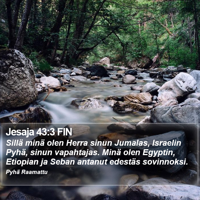 Jesaja 43:3 FIN Bible Study