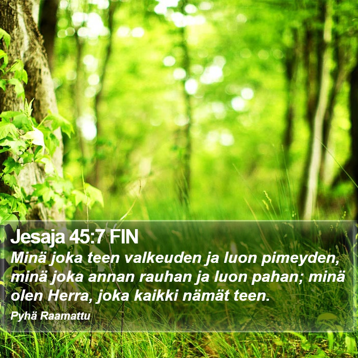 Jesaja 45:7 FIN Bible Study