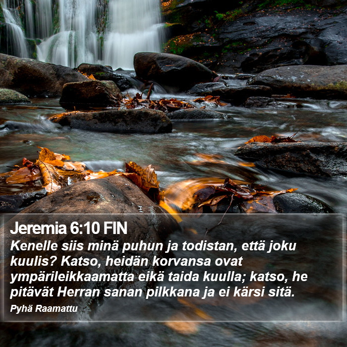 Jeremia 6:10 FIN Bible Study