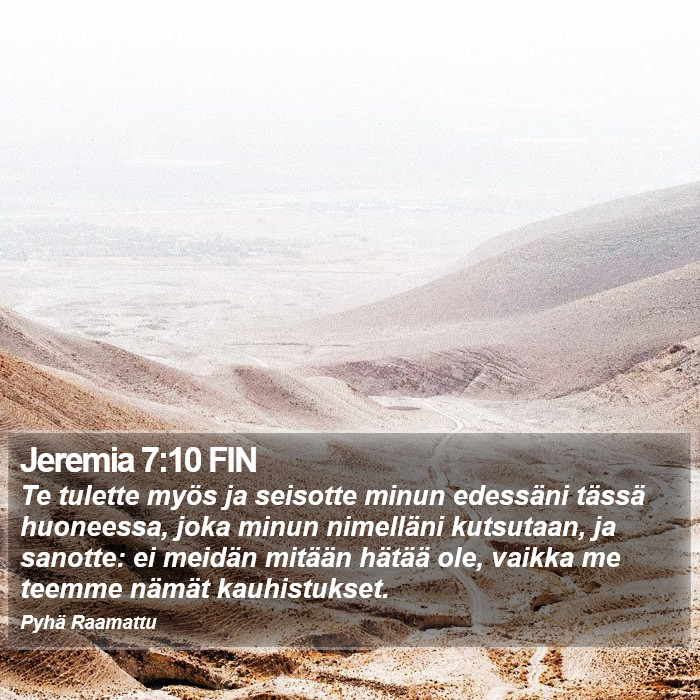 Jeremia 7:10 FIN Bible Study