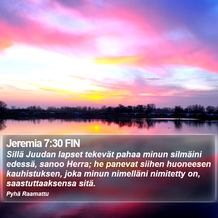Jeremia 7:30 FIN Bible Study