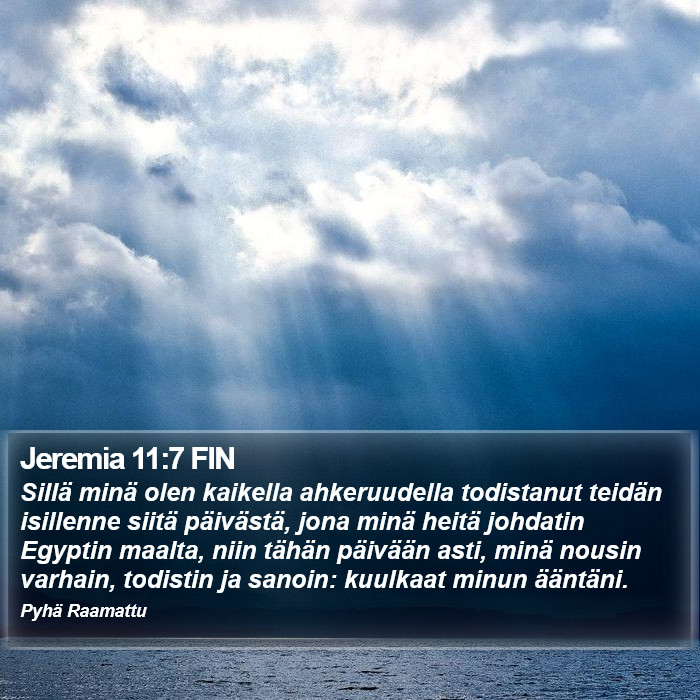 Jeremia 11:7 FIN Bible Study