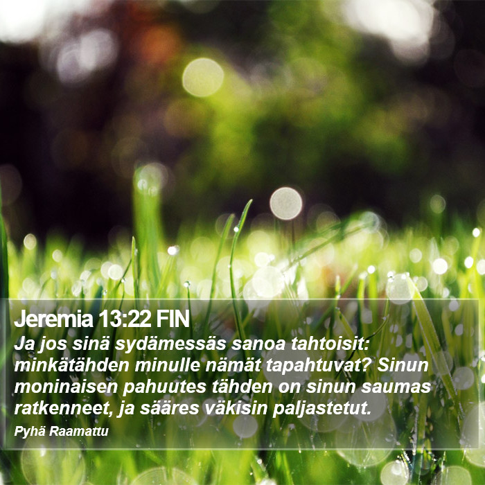 Jeremia 13:22 FIN Bible Study