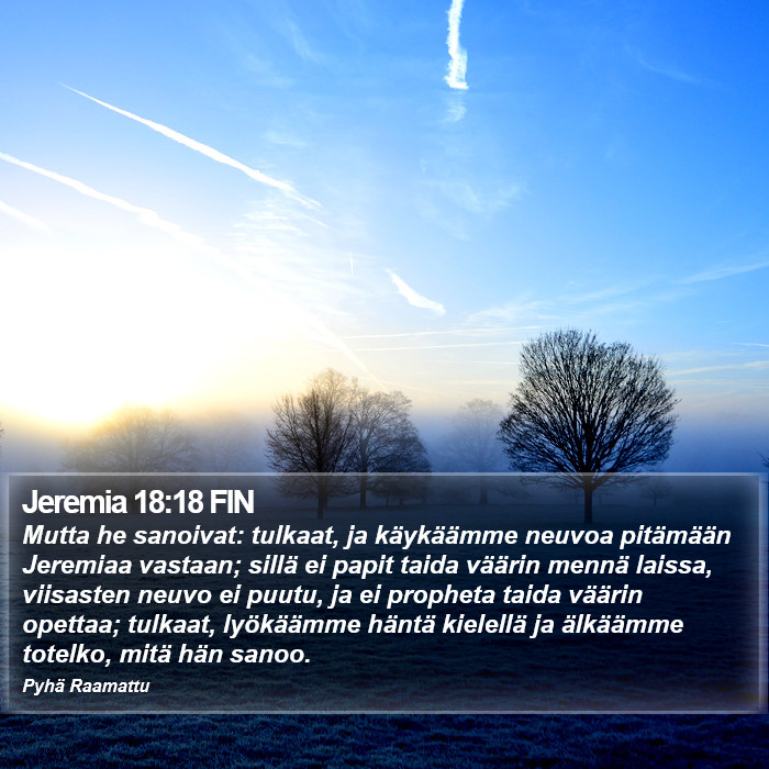 Jeremia 18:18 FIN Bible Study