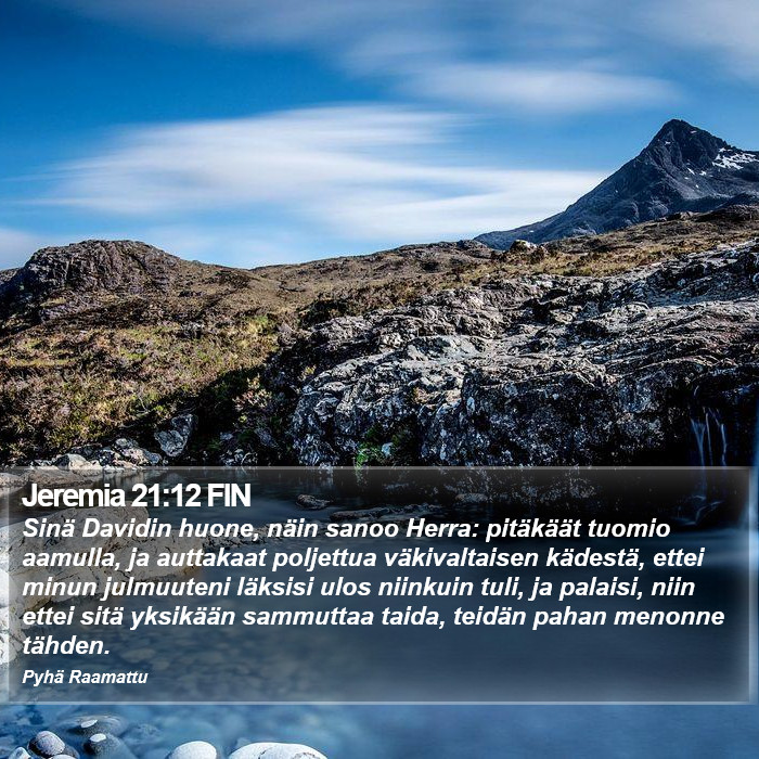 Jeremia 21:12 FIN Bible Study