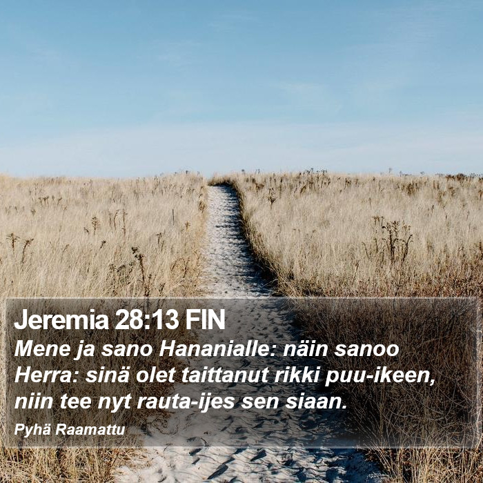 Jeremia 28:13 FIN Bible Study