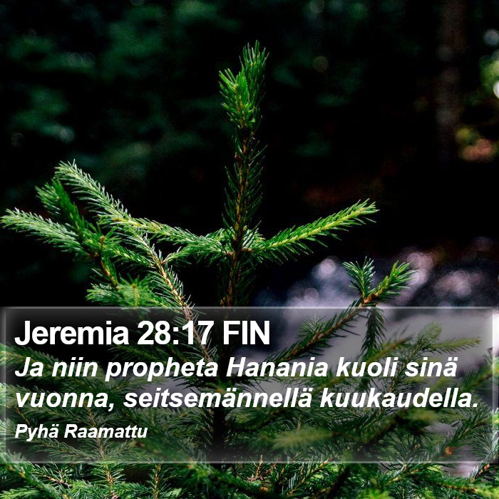 Jeremia 28:17 FIN Bible Study