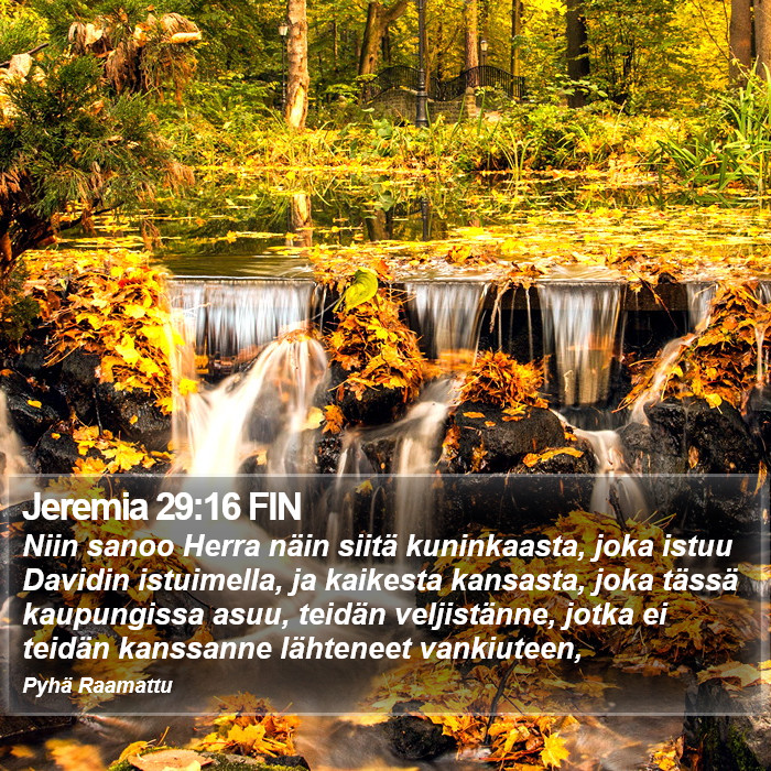 Jeremia 29:16 FIN Bible Study