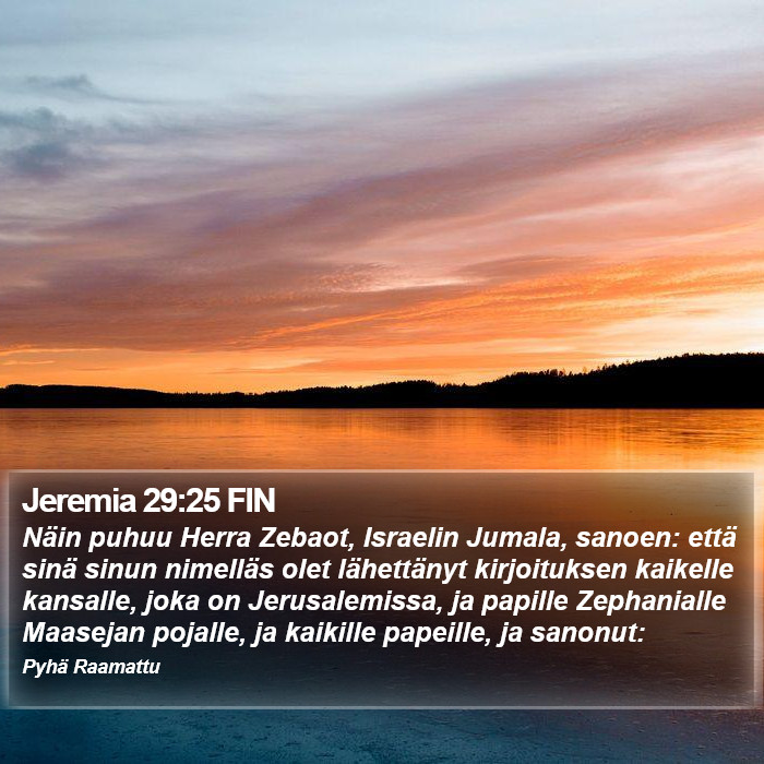 Jeremia 29:25 FIN Bible Study