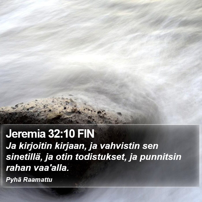 Jeremia 32:10 FIN Bible Study