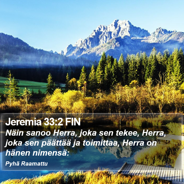Jeremia 33:2 FIN Bible Study