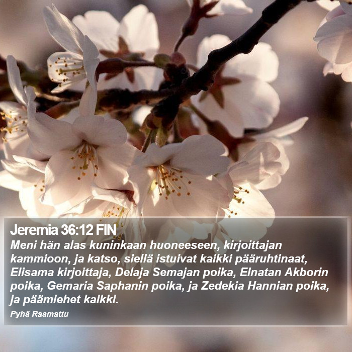 Jeremia 36:12 FIN Bible Study