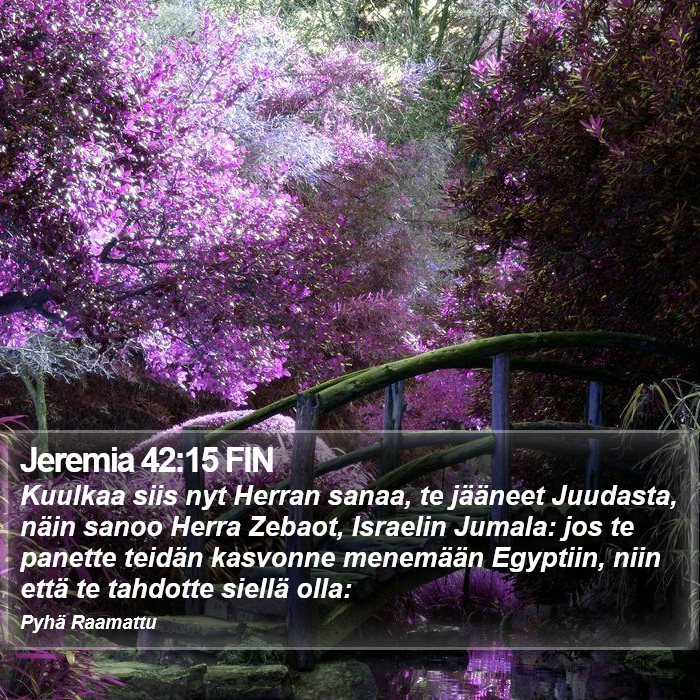 Jeremia 42:15 FIN Bible Study
